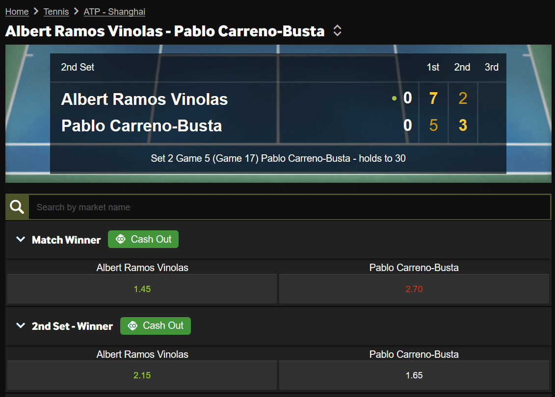 in play betting sites